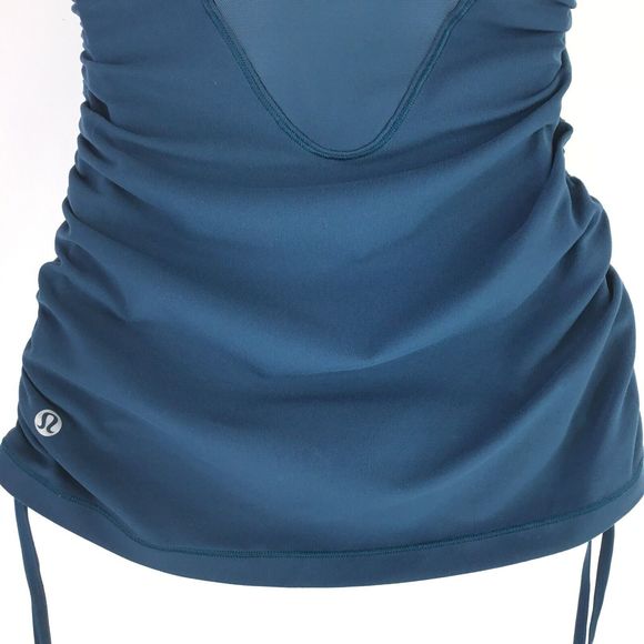 Lululemon Womens Full Freedom Yoga Tank Size 4 in Nile Blue Nulu Cinch Up Sides - Picture 12 of 16